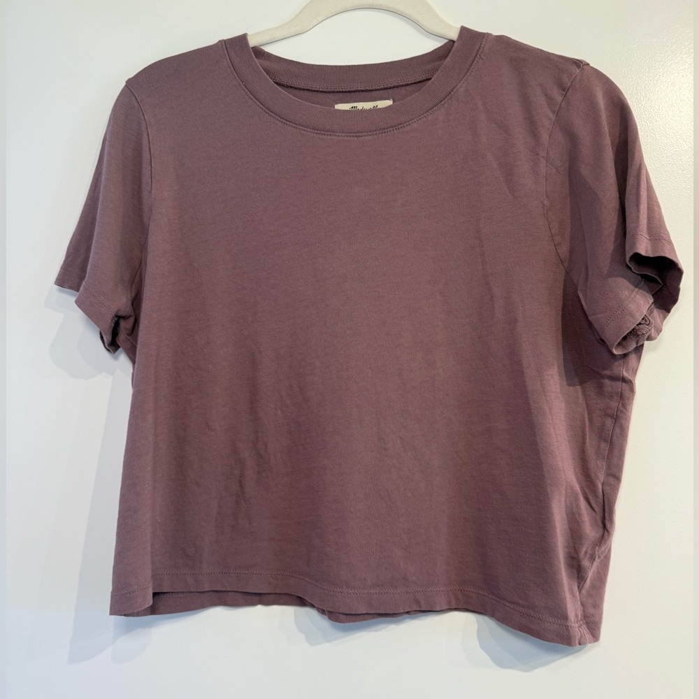 Madewell Soft fade cotton boxy crop tee small